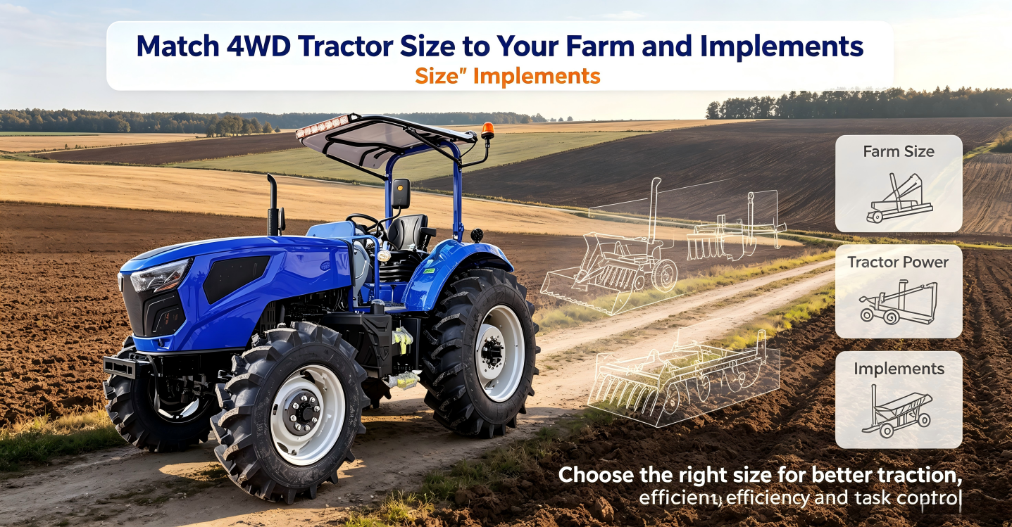 Cocokkan Ukuran Traktor 4WD dengan Pertanian dan Peralatan Anda