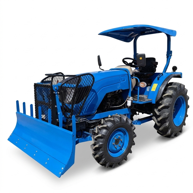 Traktor Biru 4WD 50HP dengan Peralatan Pertanian