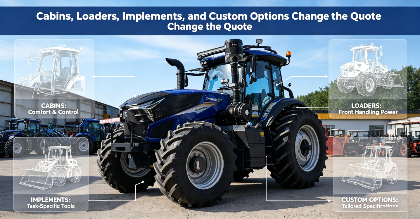 Kabin, Loader, Implement, dan Opsi Kustom Ubah Penawaran