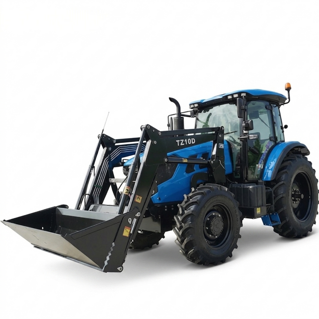Traktor Pertanian Tugas Berat 4WD Biru 120HP dengan Front End Loader