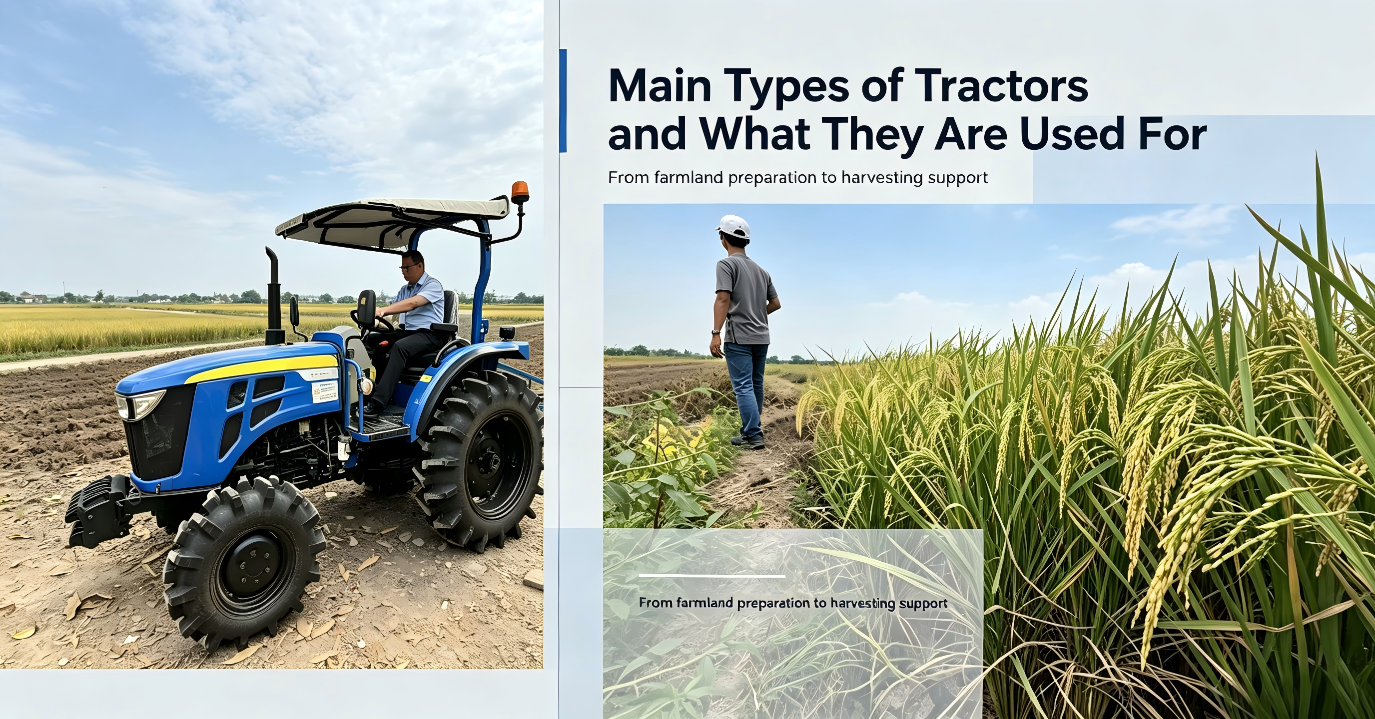 Main Types of Tractors and What They Are Used For Jenis Utama Traktor dan Kegunaannya