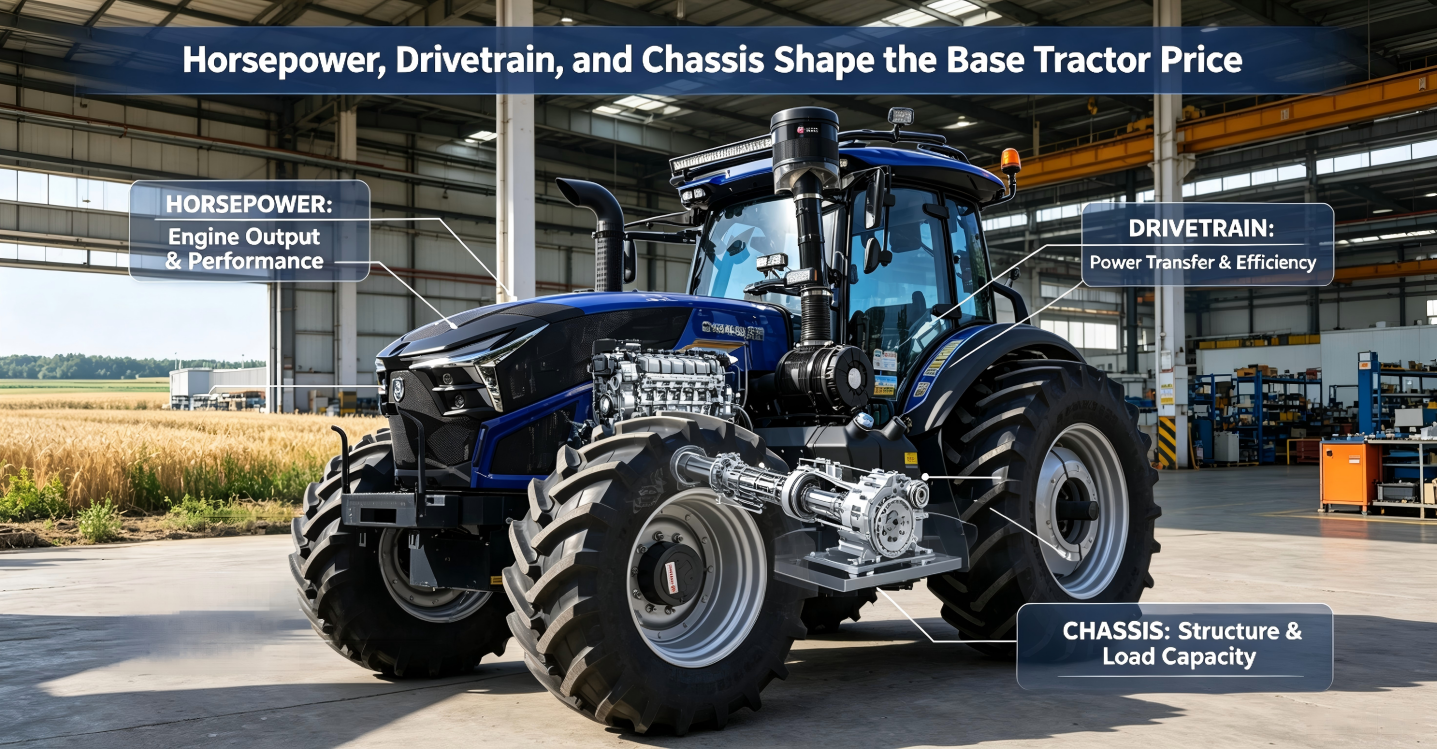 Tenaga Kuda, Drivetrain, dan Sasis Membentuk Harga Dasar Traktor