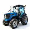 Traktor Pertanian Biru Tengah 4WD 90HP Dengan Kabin Tertutup Penuh